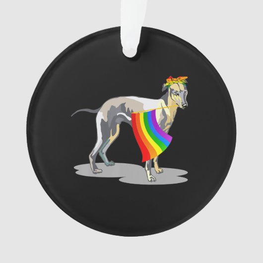 Flag Gay Be Lesbian Whippet Lover Geschenke Ornament (Vorderseite)