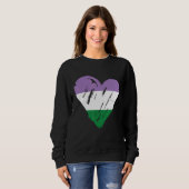 Flag "Genderqueer Pride Heart" 1 Sweatshirt (Vorne ganz)