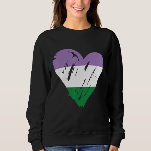 Flag "Genderqueer Pride Heart" 1 Sweatshirt (Vorderseite)