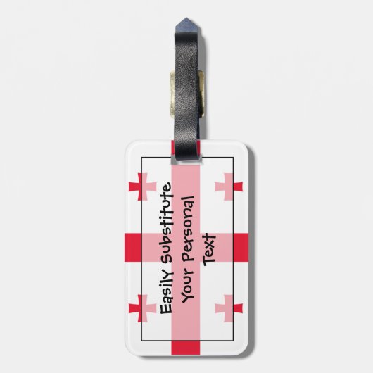 Flag Georgia Easy ID Personal Gepäckanhänger (Rückseite vertikal)