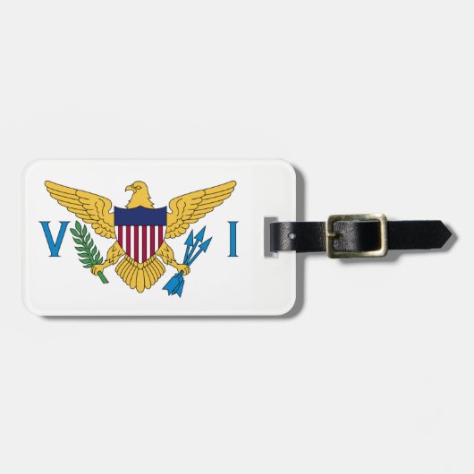 Flag-Gepäckmarke der US-Jungfrau Gepäckanhänger (Vorderseite horizontal)