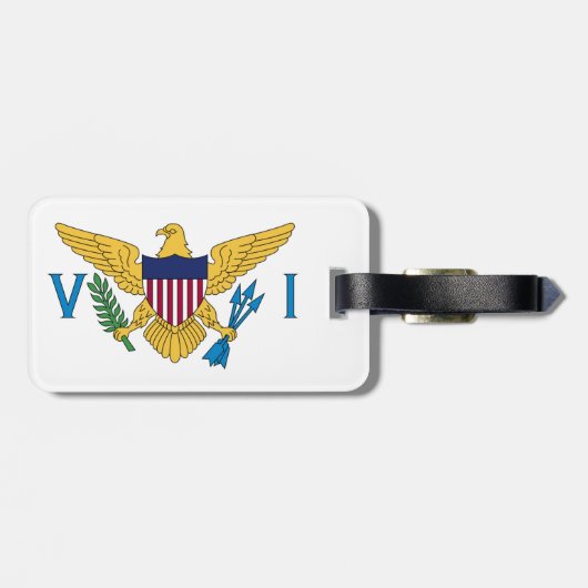 Flag-Gepäckmarke der US-Jungfrau Gepäckanhänger (Rückseite horizontal)