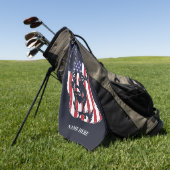 Flag German Shepherd USA Golfhandtuch (Gras)