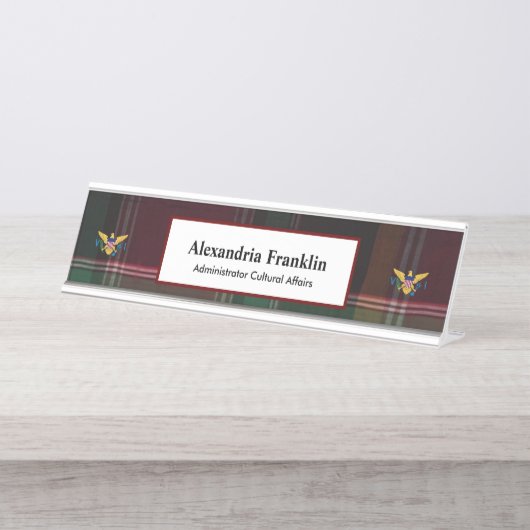 Flag-Geschäftsstelle Madras für die Jungfrau Schreibtischnamensplakette (Vorderseite )