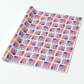 Flag-Geschenk der USA und USA Geschenkpapier (Ungerollt)