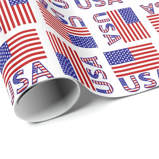 Flag-Geschenk der USA und USA Geschenkpapier (Rolleneckpunkt)