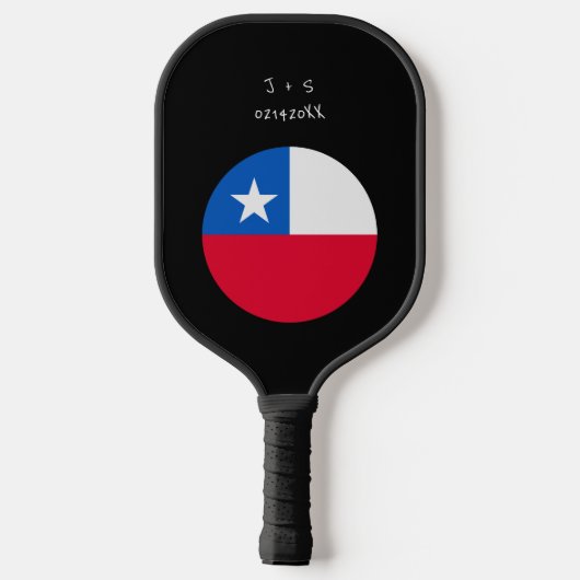 Flag-Geschenk für personalisierte Chile Pickleball Schläger (Rückseite)