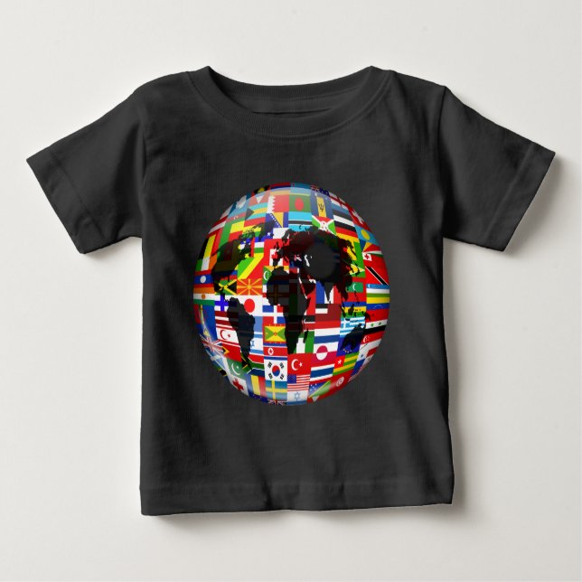 Flag Globe Baby T-shirt (Vorderseite)