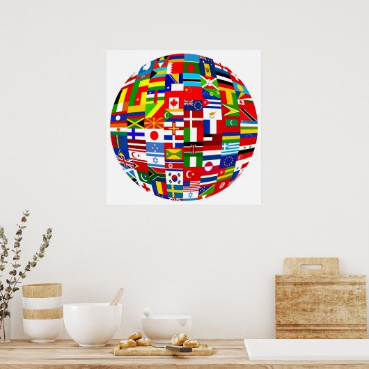 Flag Globe Poster (Küche)