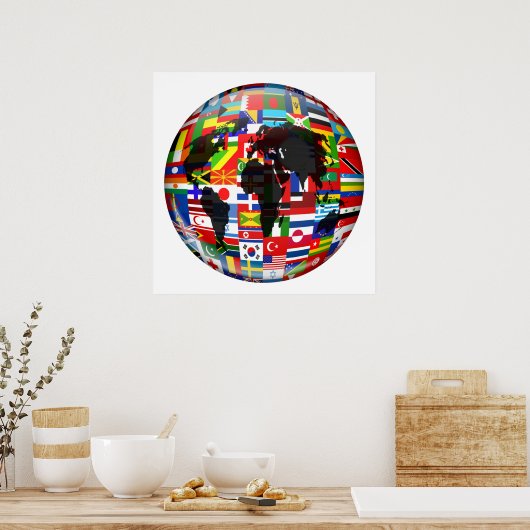 Flag Globe Poster (Küche)
