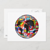 Flag Globe Postkarte (Vorne/Hinten)