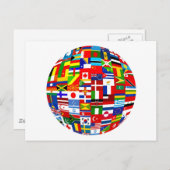 Flag Globe Postkarte (Vorne/Hinten)