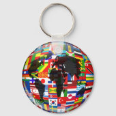 Flag Globe Schlüsselanhänger (Vorderseite)