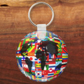 Flag Globe Schlüsselanhänger (Vorderseite)