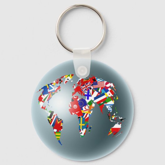 Flag Globe Schlüsselanhänger (Vorderseite)