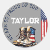 Flag-GRAY für Militärstiefel, die das Party abholt Runder Aufkleber (Vorderseite)