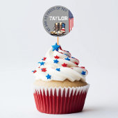 Flag-GRAY für Militärstiefel, die das Party abholt Runder Aufkleber