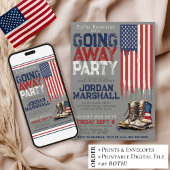 Flag-GRAY für Militärstiefel geht weg Farewell-Par Einladung