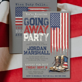 Flag-GRAY für Militärstiefel geht weg Farewell-Par Einladung