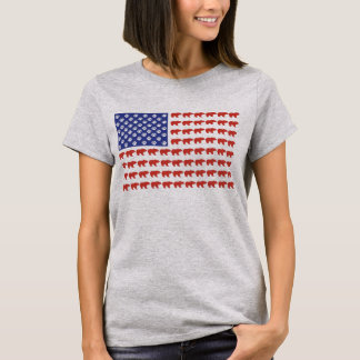 Flag Grizzle Bear United Staaten T-Shirt