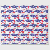 Flag Grizzly Bear USA Geschenkpapier (Flach)