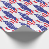 Flag Grizzly Bear USA Geschenkpapier (Ecke)