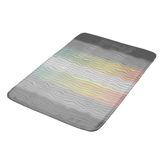 Flag Groovy Boho Trippy Abstrakt Demifluid Pride Badematte (Schrägansicht)