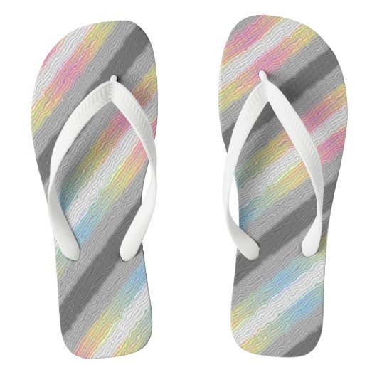 Flag Groovy Boho Trippy Abstrakt Demifluid Pride Badesandalen (Fußbett)