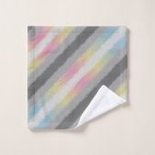 Flag Groovy Boho Trippy Abstrakt Demifluid Pride Badhandtuch Set (Waschlappen)