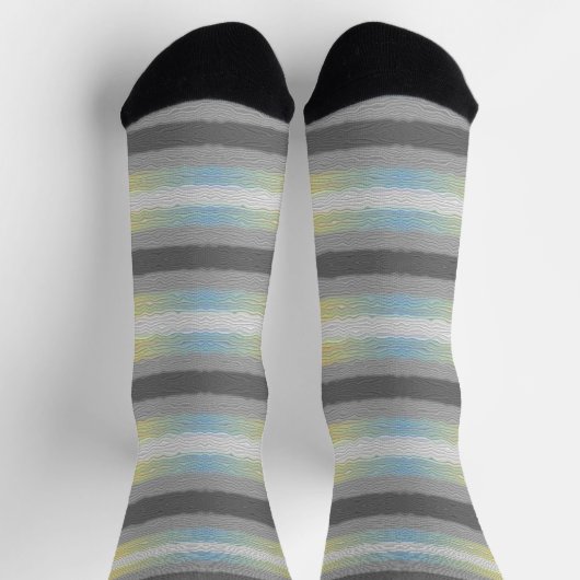 Flag Groovy Boho Trippy Abstrakt Demifluid Pride Socken (Oben)