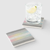 Flag Groovy Boho Trippy Abstrakt Demifluid Pride Steinuntersetzer (Seitenansicht)