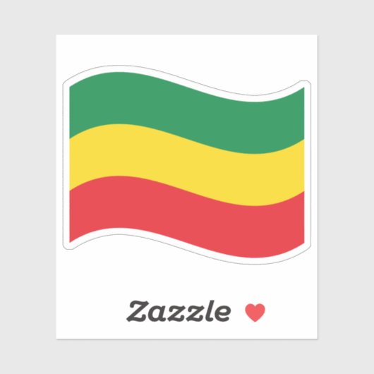 Flag Grün, Gold (Gelb) und Rot Aufkleber (Blatt)