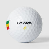 Flag Grün, Gold (Gelb) und Rot Golfball (Logo)