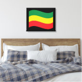 Flag Grün, Gold (Gelb) und Rot Leinwanddruck (Insitu (Schlafzimmer))