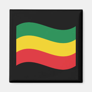 Flag Grün, Gold (Gelb) und Rot Magnet