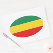 Flag Grün, Gold (Gelb) und Rot Ovaler Aufkleber (Umschlag)