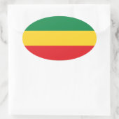 Flag Grün, Gold (Gelb) und Rot Ovaler Aufkleber (Tasche)