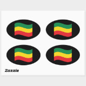 Flag Grün, Gold (Gelb) und Rot Ovaler Aufkleber (Blatt)