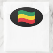 Flag Grün, Gold (Gelb) und Rot Ovaler Aufkleber (Tasche)