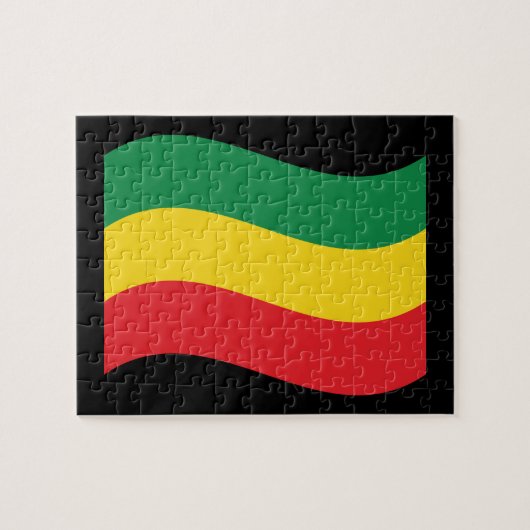 Flag Grün, Gold (Gelb) und Rot Puzzle (Horizontal)