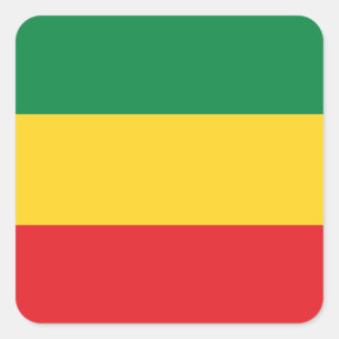 Flag Grün, Gold (Gelb) und Rot Quadratischer Aufkleber