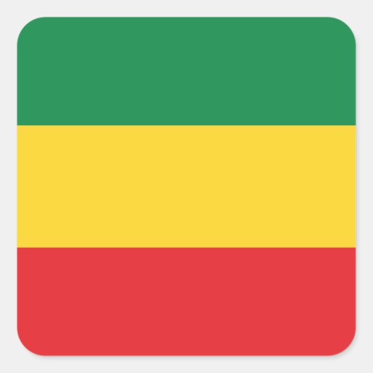 Flag Grün, Gold (Gelb) und Rot Quadratischer Aufkleber (Vorderseite)
