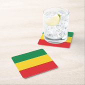 Flag Grün, Gold (Gelb) und Rot Rechteckiger Pappuntersetzer (Vor Ort)