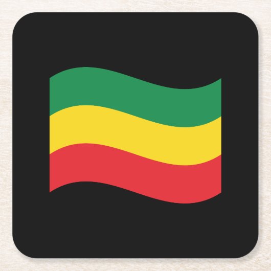 Flag Grün, Gold (Gelb) und Rot Rechteckiger Pappuntersetzer (Vorderseite)