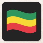 Flag Grün, Gold (Gelb) und Rot Rechteckiger Pappuntersetzer (Vorderseite)