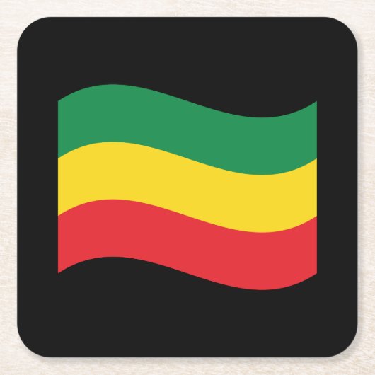 Flag Grün, Gold (Gelb) und Rot Rechteckiger Pappuntersetzer (Vorderseite)