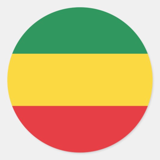 Flag Grün, Gold (Gelb) und Rot Runder Aufkleber (Vorderseite)