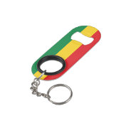 Flag Grün, Gold (Gelb) und Rot Schlüsselbund Flaschenöffner (Rückseite Schrägansicht)