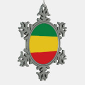 Flag Grün, Gold (Gelb) und Rot Schneeflocken Zinn-Ornament (Links)