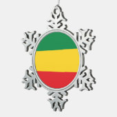 Flag Grün, Gold (Gelb) und Rot Schneeflocken Zinn-Ornament (Rechts)